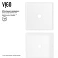 thumbnail image 6 of VIGO Dianthus Modern White Matte Stone 15 in. L x 15 in. W x 5 in. H Square Vessel Bathroom Sink, 6 of 11