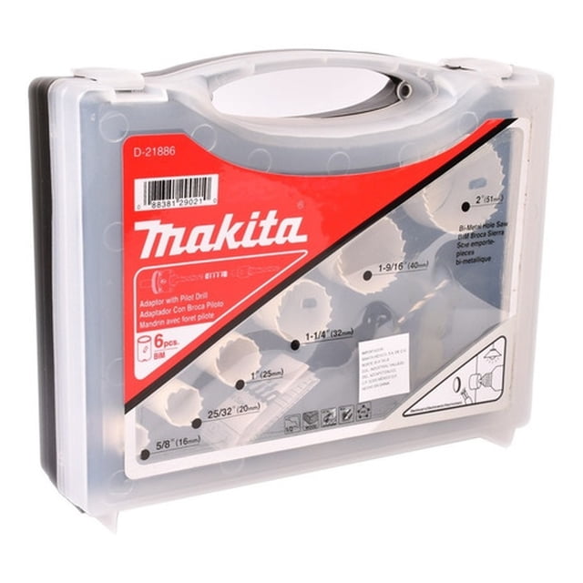Kit De Broca Sierras Con Broca Guia 6 Piezas Makita D21886 Makita D21886
