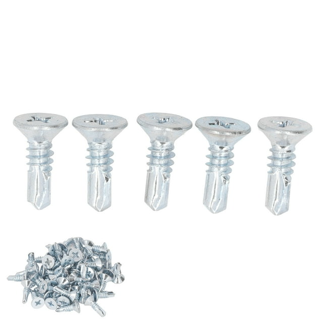 Vis de Perceuse, Vis Auto-Perçantes à Ressort Facile Uniforme 50 Pcs pour Maison Plate, Ronde