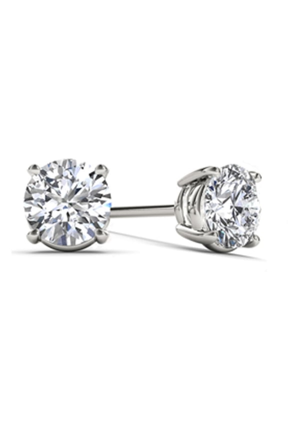 14Kt White Gold 0.40 Ct Genuine Natural Diamond Round Stud Earrings