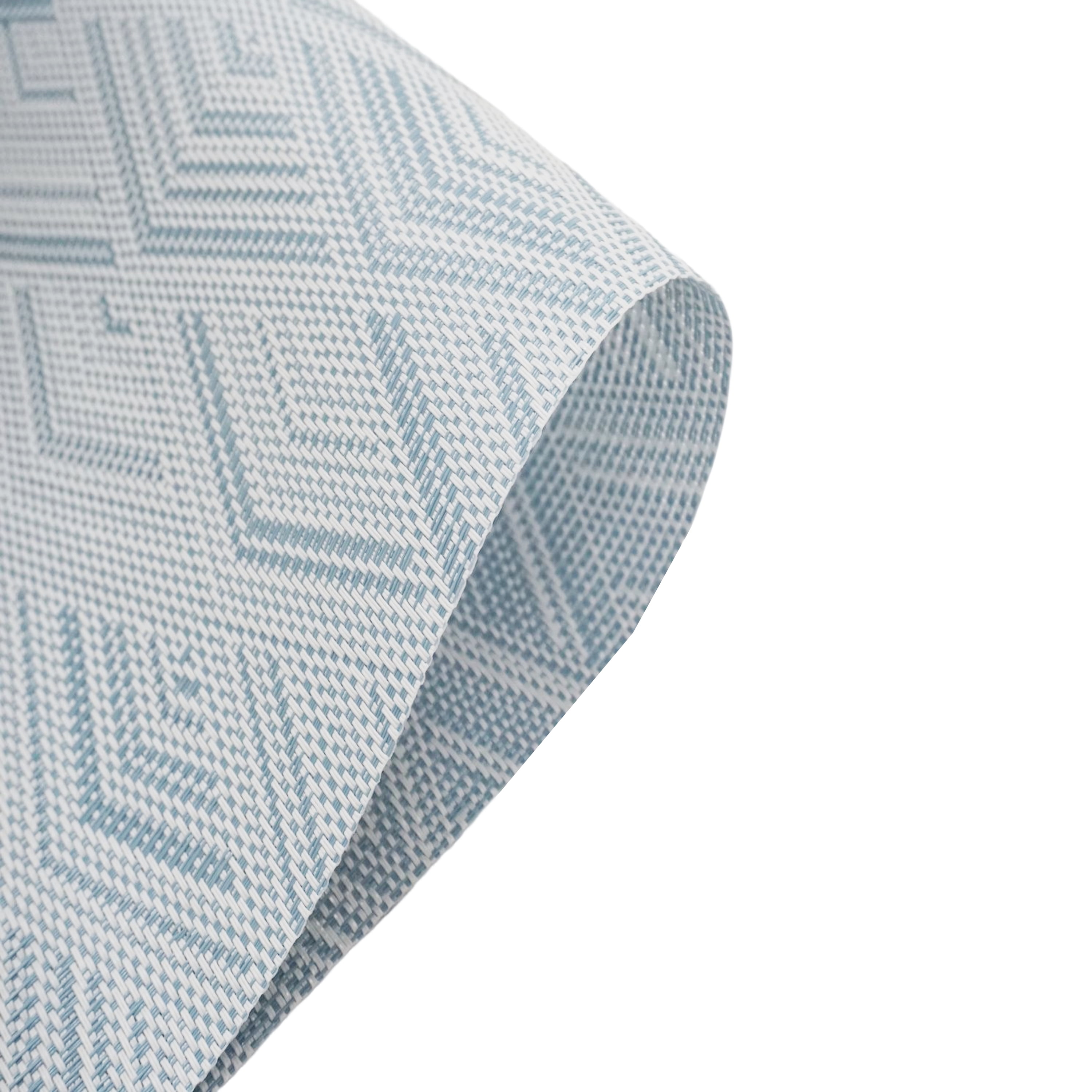 Diamond Woven Vinyl Placemats With Diamond Woven Design Reversible 13 x 19 Rectangular Placemat Set of 6 in Blue