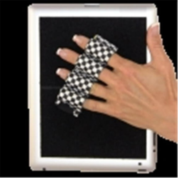 LAZY-HANDS 201528 4-Loop Grip For Tablet  XL Grip - Fits Most  Black & White Checkers