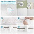 thumbnail image 5 of Small Stall No Hook Shower Curtains Sage Green Vintage Waterproof Fabric Shower Curtain Set Geometric Stripes Simple Lines Bath Curtains for Bathroom Decor with See Through Mesh Top Window 36x78 Inch, 5 of 9