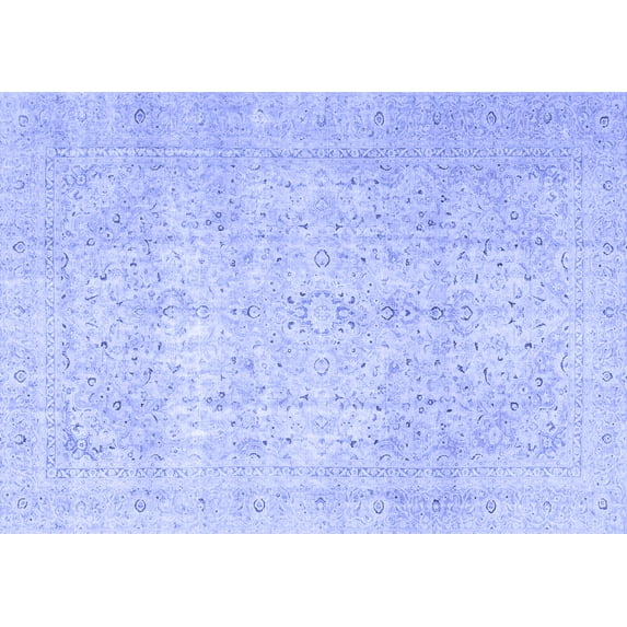 Ahgly Company Machine Washable Indoor Rectangle Persian Blue Traditional Area Rugs, 2' x 4'