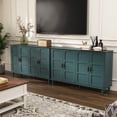 thumbnail image 6 of ZOSQUARE 55" Sideboard Storage Cabinet with 4 Storage Doors and 2 Adjustable Shelves, Green Accent Cabinet with Antique Hardware, Credenza Cabinet with Storage for Living Room, 6 of 6