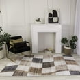 thumbnail image 2 of 8' X 11' Beige Brown and Gray Checkered Area Rug, 2 of 10