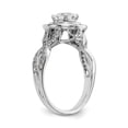 thumbnail image 6 of Solid 14K White Gold Cushion Diamond Side-Stones with CZ Cubic Zirconia Center Stone Halo Engagement Ring Size 6.5, 6 of 8