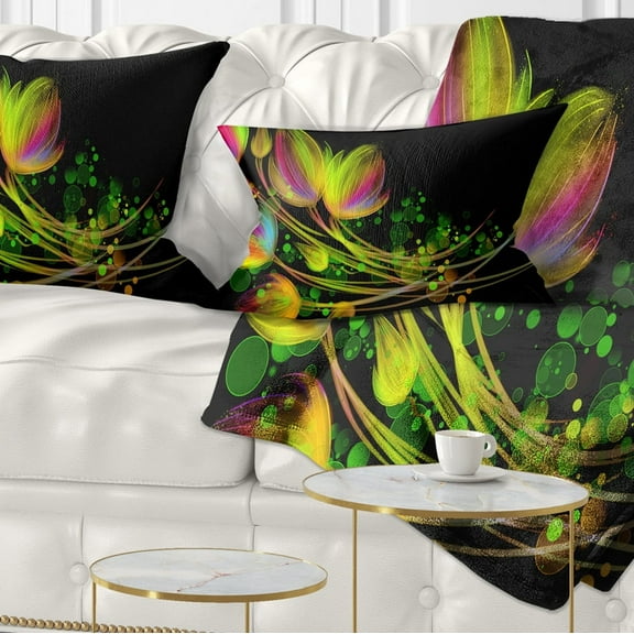 Designart Bright Bouquet - Floral Throw Pillow - 12x20
