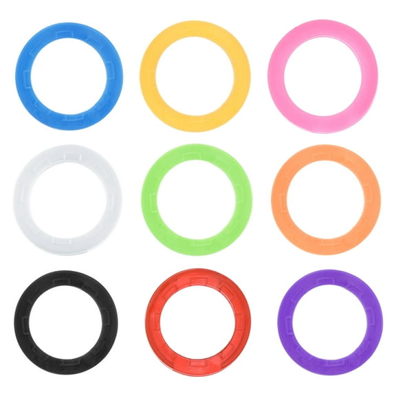 Key Caps Covers Set Keys Ring Coding Tags Identifiers Silicone Case Shell Protector, 9 Assorted Colors, 9 Pack