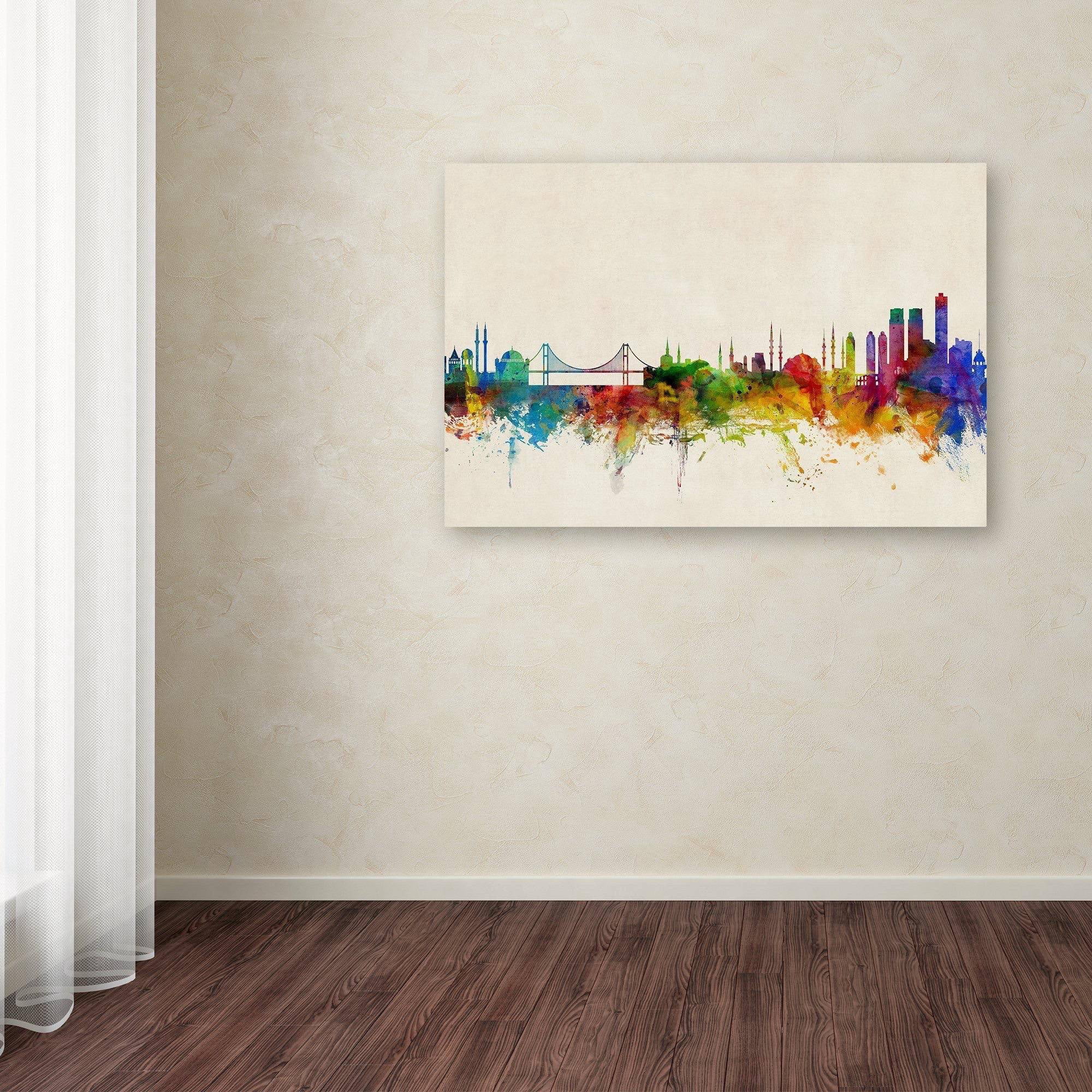 Trademark Fine Art "Istanbul Turkey Skyline" Canvas Art by Michael Tompsett