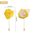 thumbnail image 2 of Uxcell 24 piezas de alfileres de rosa amarilla para bodas y fiestas formales, 2 of 6