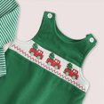 thumbnail image 6 of Kaprioy Baby Boy Winter Clothes My First Christmas Baby Boy Outfit Newborn Infant Striped Long Sleeve Romper Suspender Overalls Pants Hat 3Pcs Set, 6 of 8