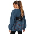 thumbnail image 2 of Xoenoiee Cat Heart Print Sweatshirt for Women Crewneck Long Sleeve Side Split Tops Casual Loose Pullover Shirts 2025 Clothes with Side Pockets, Size L, 2 of 7