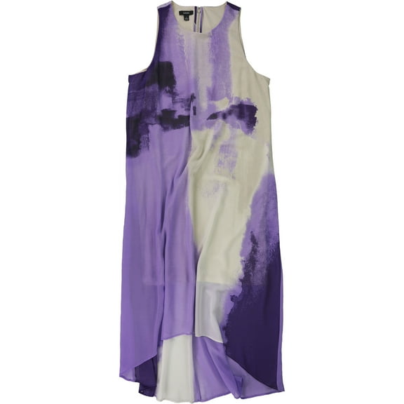 Alfani Womens Watercolor Sheath Dress, Purple, 12