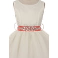 thumbnail image 3 of Little Girls Crystal Rhinestone Belt Sash Flower Petals Easter Flowers Girls Dresses Ivory Coral 2 (M1B5K2CB), 3 of 3