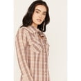 thumbnail image 2 of Wrangler Women's Plaid Western Snap Shirt Lavender Medium  US, 2 of 4