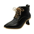 thumbnail image 2 of Lufly Women's Retro Elastic Ankle Boots Fashion High Heel Cusp Toe Fall Heeled Booties Shoes, 2 of 8