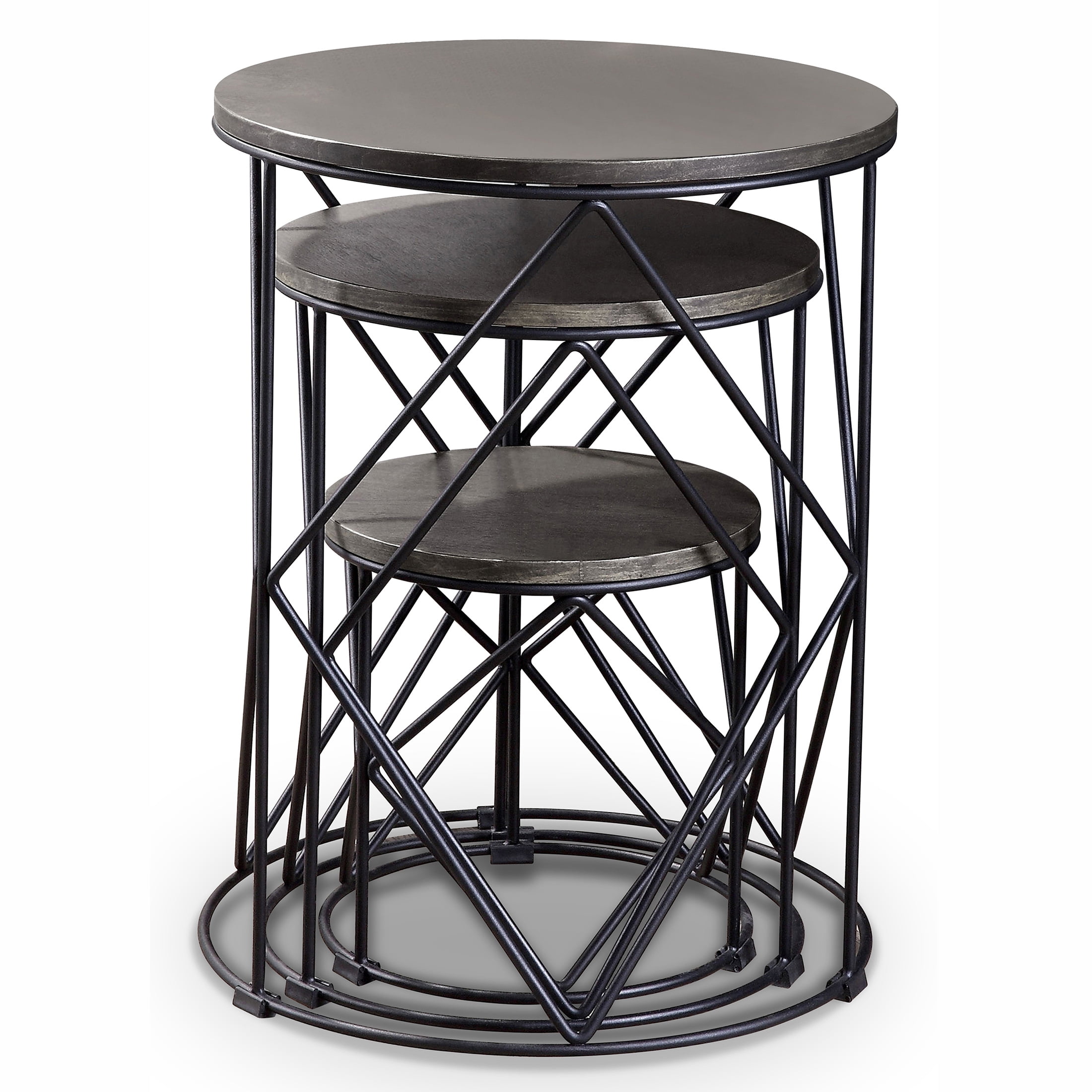 Furniture of America Melmar 3-Piece Nesting Tables, Walnut