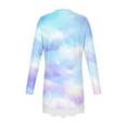 thumbnail image 6 of ATOGUTA Girls Halloween Shirt Kids Casual Tunic Tops Lace Long Sleeve Loose Soft Tie Dye Blouse Size 4T-15, Light Blue, 6 of 6