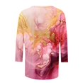 thumbnail image 5 of Summer Plus Size 3/4 Sleeves Tops for Womens Fashon Spring And Summer Print Top Collar Button Sexy Shirt 3/4 Sleeve Long Sleeve V Neck Top/Shirt, 5 of 7