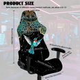 thumbnail image 2 of SCRAWLGOD Hummingbird Floral Print Cyan Black 4 PCS Gaming Chair Covers Slipcovers with Armrest Covers, Stretch Game Computer Office Desk Chair Cover Protector,Rotating Armchair Covers, 2 of 7