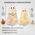 thumbnail image 3 of Light Up Confetti Ghosts, Halloween Tabletop Decor Lamp, Glowing Mosaic Ghost Figurine Accent Light for Mantel Shelf Desk Party Haunted House (Colorful,S), 3 of 7