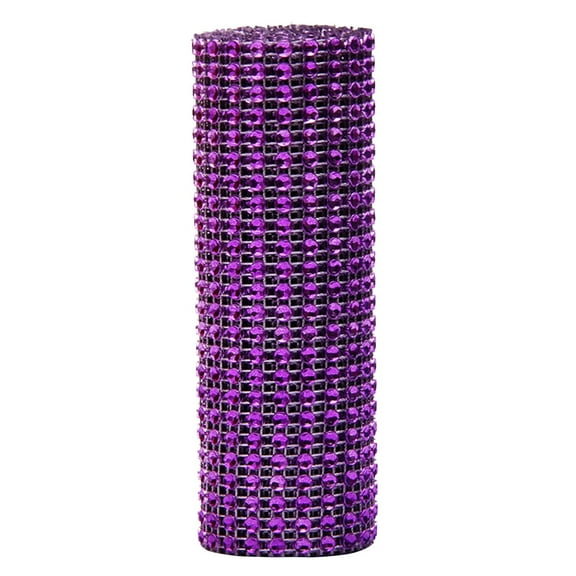 Event & Party Crystal Rhinestone Ribbons Plastic 24 Rows Shiny Diamond Rhinestone Mesh Wrap Roll Clearance! 1Pc Decorative Ribbon
