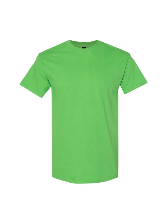 Unisex Short Sleeve T-Shirt, 100% Cotton Classic Heavy Crew Neck Tee (Electric-Green, 5XL)