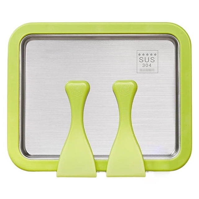 Rolled Ice Cream Maker Tray with 2 Spatulas, Mini Rolled Ice Creams Maker for Home, Easy Clean-Up