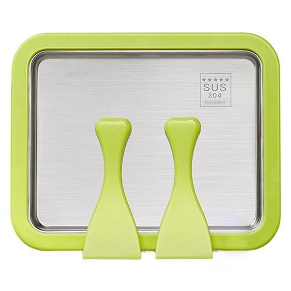 Rolled Ice Cream Maker Tray with 2 Spatulas, Mini Rolled Ice Creams Maker for Home, Easy Clean-Up