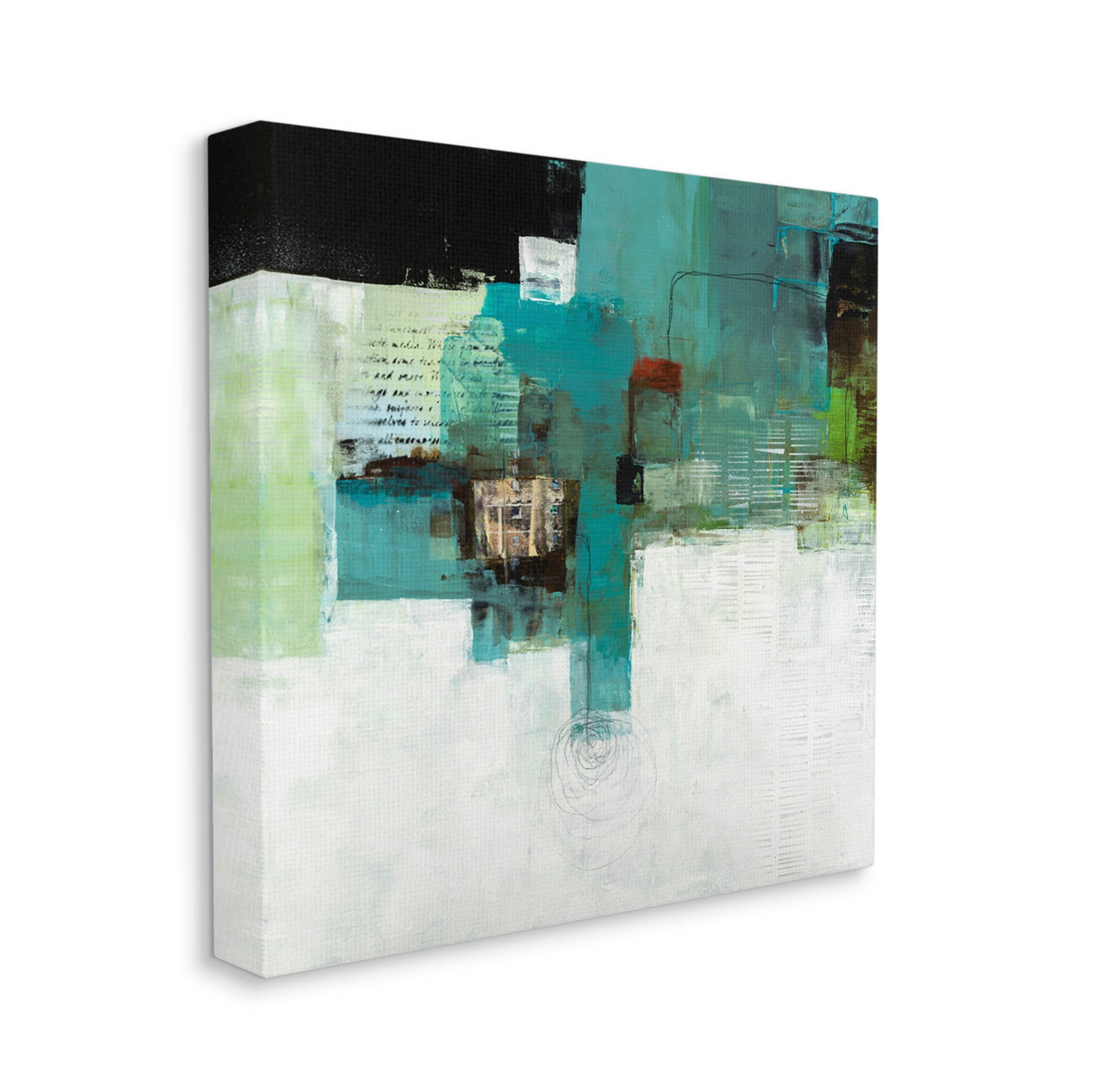 Stupell Industries Layered Shapes Collage Painting Gallery Wrapped Canvas Print Wall Art, Design by Ruth Fromstein