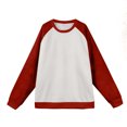 thumbnail image 3 of Men's Christmas Raglan Sleeve Crewneck Fleece Lined Sweatshirt | Warm and Soft Pullover with Holiday Design for Casual Outfits and Winter Layering,Red,L, 3 of 4
