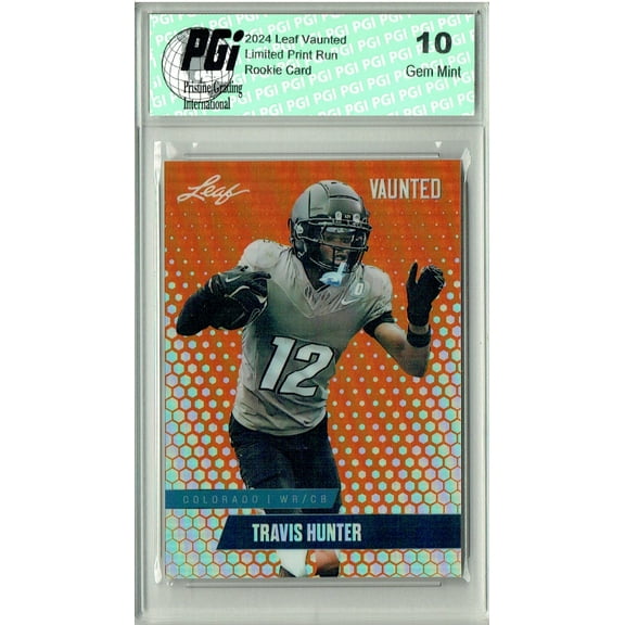 Travis Hunter 2024 Leaf Vaunted Metal #VM-18 Orange Only 3 Made Rookie Card PGI 10