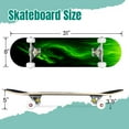 thumbnail image 2 of 31'' Complete Skateboard 7 Layer Canadian Maple Double Kick Deck Skateboards Fire head dragon green black Skate Board for Beginner Adult Gifts, 2 of 5