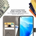 thumbnail image 3 of Allytech Wallet Case for OnePlus Nord N200 5G /DE2117 Phone Case, Embossed Four Leaf Clover PU Leather Folio Kickstand Case with Magnetic Closure/Hand Strap for Oneplus 1+ Nord N200 5G, Gray, 3 of 3