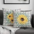 thumbnail image 6 of Sunflower Pillow Covers 16x16 Set of 2 Summer Flower Pillow Case Gray Buffalo Plaid Yellow Floral Throw Pillows Farmhouse Outdoor Decorative Pillowcase Linen Cushion Covers for Home Couch Bed, 6 of 6
