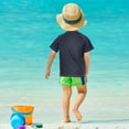 thumbnail image 4 of FORMRS Boys Rash Guard Short Sleeves Swim Shirt Quick Dry UPF 50+ Sun Protection, Sizes 3-12T, Red Geometric, 4 of 6