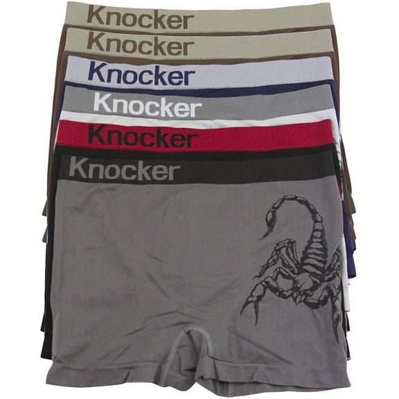 ToBeInStyle Men's Pack of 6 Seamless Boxer Briefs in Solid and Stripe Designs
