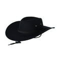 thumbnail image 1 of Men Cowboy Hat with Adjustable Chin Rope Wide Brim Vintage Style Cap, 1 of 6