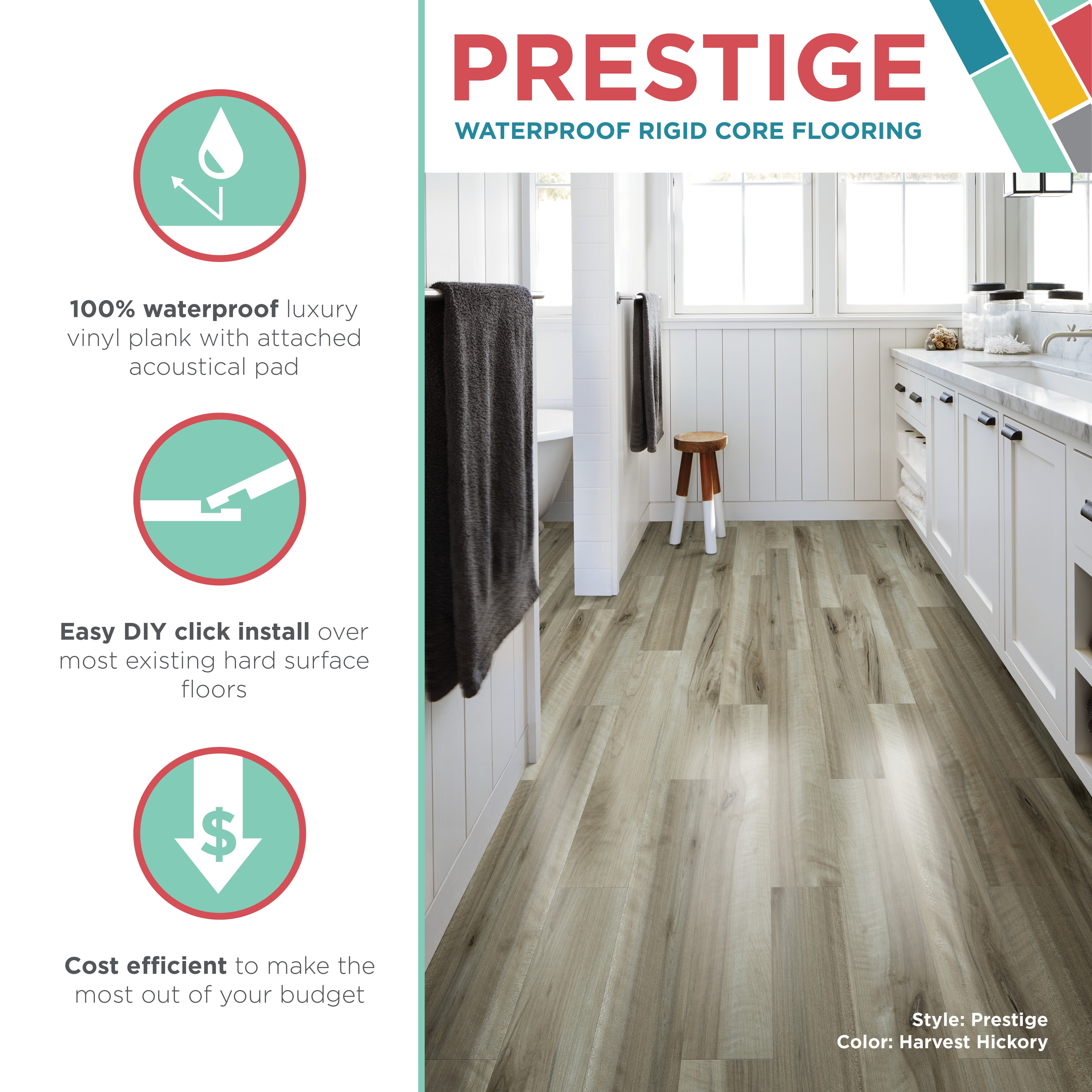 Shaw Floors Prestige 6 in. x 36 in. Harvest Hickory, Luxury Vinyl Plank (11.81 sq. ft./ carton)