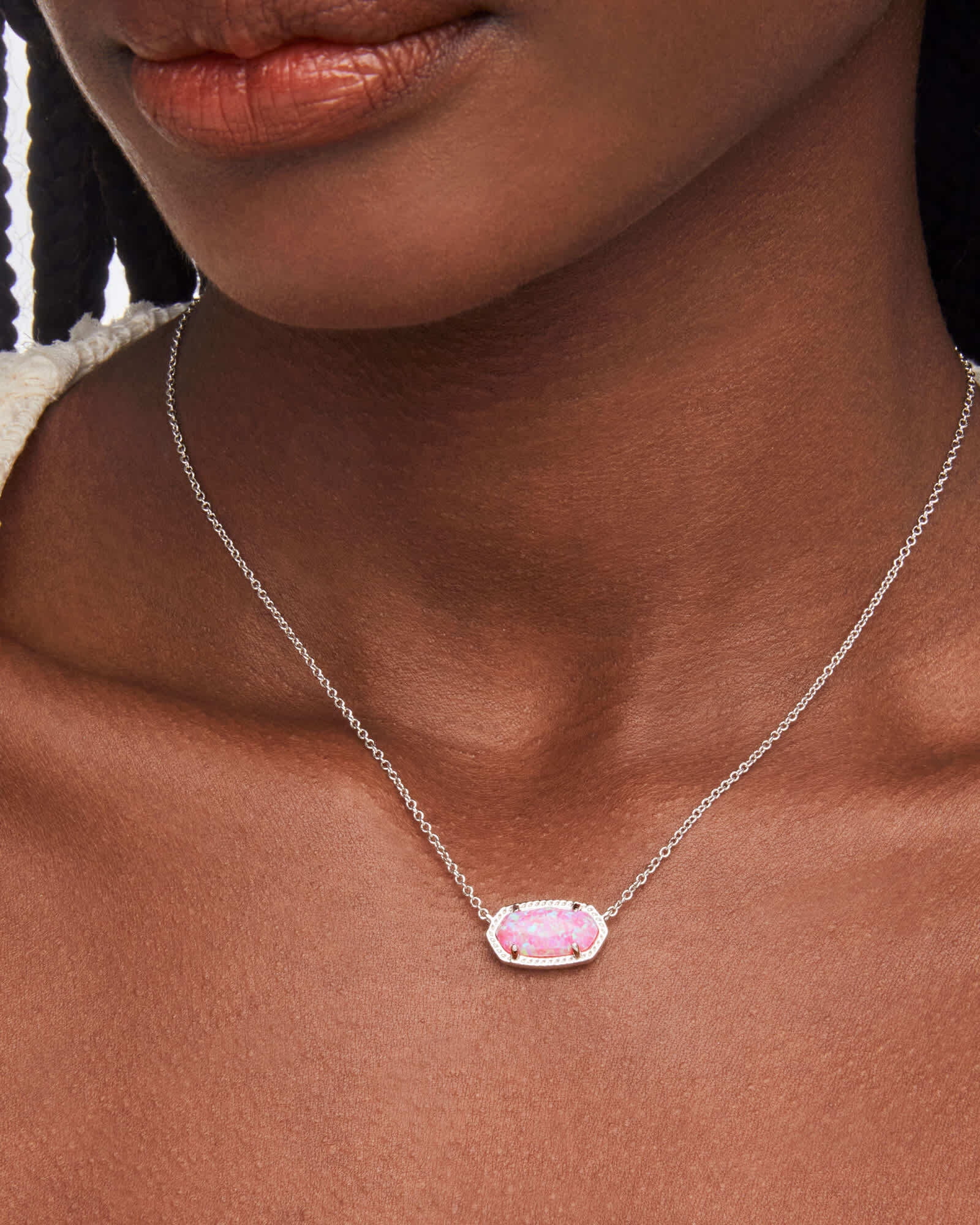 Kendra Scott Elisa Short Pendant Necklace Gold Carnation Kyocera Opal