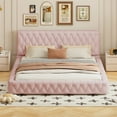 thumbnail image 3 of Furvclv Queen Size Upholstered Bed With Tufted Headboard, Modern Velvet Platform Bed, No Box Spring Required, Easy Assembly, Queen Size Wood Bed Frame For Bedroom, 3 of 7