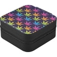 thumbnail image 3 of Coolnut Gradient Leave Travel Jewelry Case PU Leather Mini Jewelry Travel Case Portable Travel Jewellery Ring Organizer for Womens Rings Earrings Necklaces Bracelets Women Gifts, 3 of 7