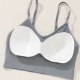 thumbnail image 5 of Delconic Seamless Ribbed Knit Bralette with Adjustable Straps for Women Soft Stretch Pullover Crop Tank Top Underwear Gray 36, 5 of 6