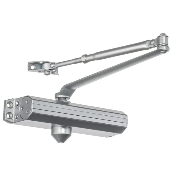 Dynasty Hardware Cierrapuertas ajustable tamaño de resorte 1-4 Cierrapuertas automático hidráulico compatible con Ada Serie 1614 Aluminio rociado