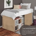 thumbnail image 3 of CCNY Dorm Room Bed Skirt Pleated Pattern 100% Microfiber Taupe Full XL 40" Drop Length Dorm Bed Skirts, 3 of 6