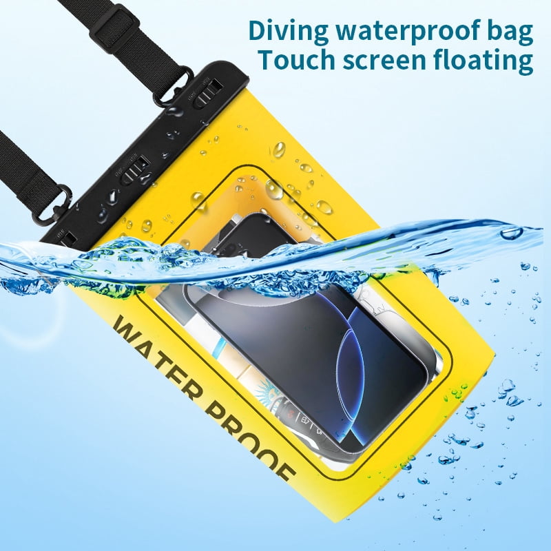 1.8L Waterproof Phone Pouch with Neck Strap, Universal Dry Bag for iPhone 16 15 14 13 Pro Max, Galaxy S24 S23 S25, Fits Up to 8", Ideal for Beach, Boating, Swimming, Travel, Durable PVC Material