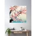 thumbnail image 2 of Japanese Ukiyo-E Art Cherry Blossoms 2 Poster Wall Art, Modern Wall Decor For Living Room Bedroom, 30x30 UNFRAMED, 2 of 3