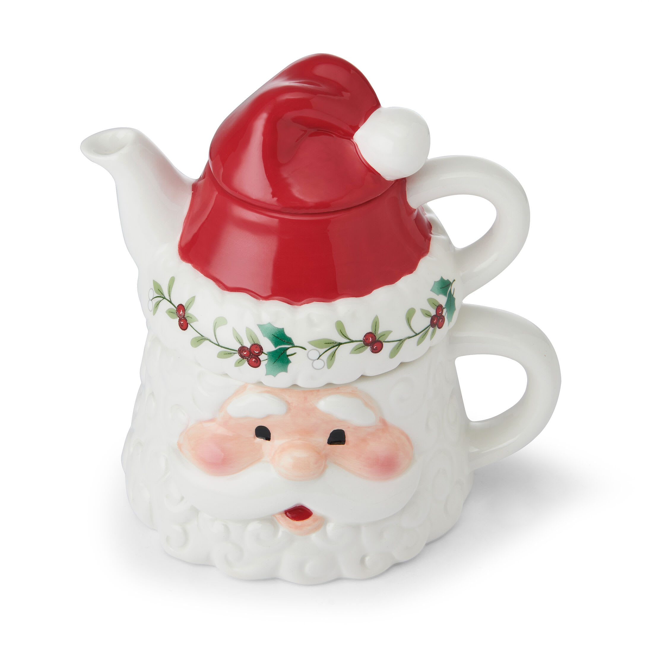 Pfaltzgraff Winterberry Dolomite Santa Teacup For One