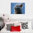 thumbnail image 5 of Orinice Russian Blue Cat Poster Canvas Print Wall Art Modern Classroom Bedroom Room Aesthetics Decoration Boys Women Gift Unframed and Framed 20''X16'' 20x16in, 5 of 6